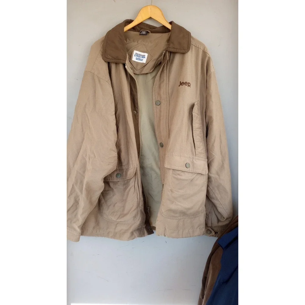Vintage Mopar JEEP Barn‎ Jacket Coat GUC Brown Taupe XL Zipper needs repair